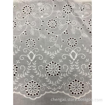 Spray White Cotton Embroider Fabric